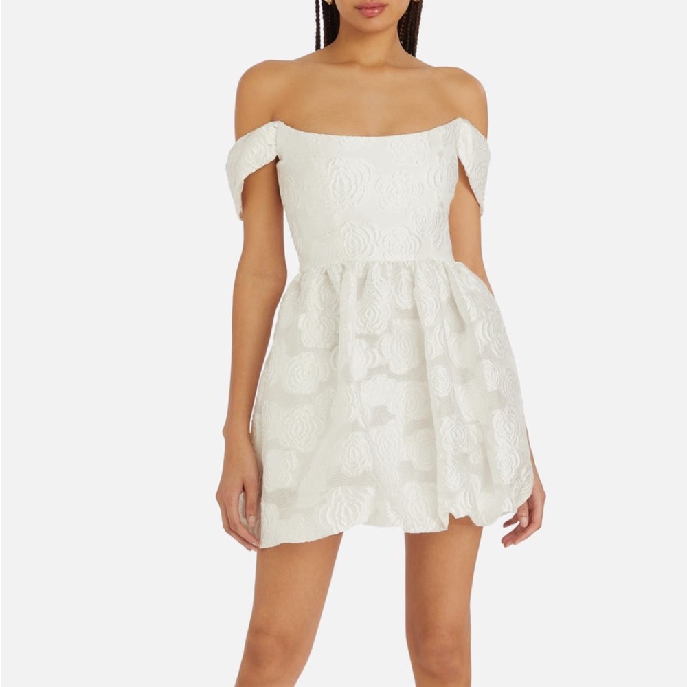 Amanda Uprichard Strapless Jacquard Cocktail Mini Dress